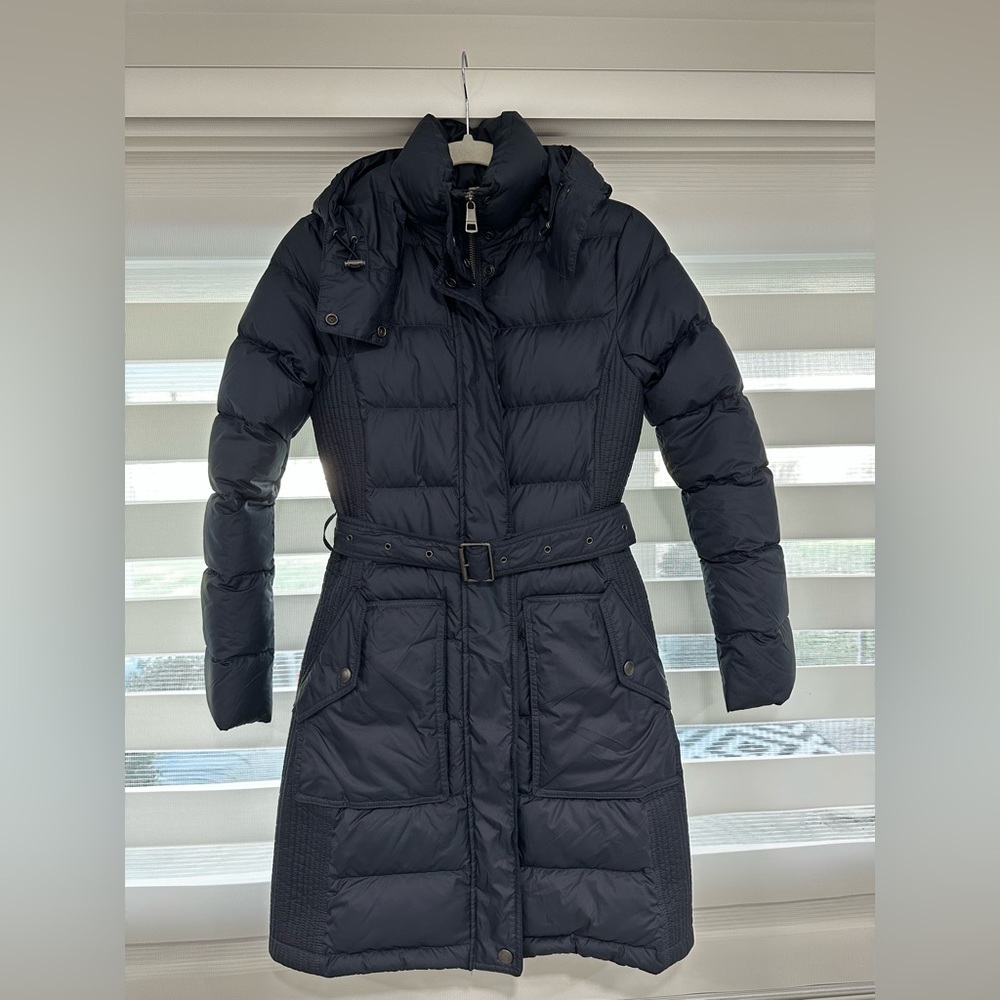 Burberry Brit Navy Blue Down Coat Size XS